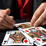 ** A magician's hands performing a card trick, close-up. Focus on the dexterity and sleight of hand, but without revealing the secret. Emphasize mystery and intrigue. Consider using a shallow depth of field to blur the background and draw attention to the hands.

**