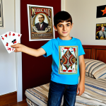 마술 입문자용 도구 - The Apprentice Magician**

"A young Turkish boy, around 10 years old, with bright, curious eyes, pra...